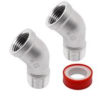 S SYDIEN 2PCS 45 Degree Elbow Fittings, 1/2" NPT Male Pipe to 1/2" NPT Female 304 Stainless Steel Pipe Fitting, Connector Coupler Apply to Outdoor/Garden/Industrial