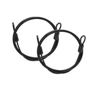 S SYDIEN Cable Lock Double Loops 3.3Ft Long Black Security Cables, Bike Locks Cables 2.5mm Braided Steel Coated Safety Cable Wire Rope for Luggage, Outdoor, Clothesline (2 Pack)