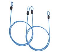 S SYDIEN Cable Lock Double Loops 3.3Ft Long Blue Security Cables, Bike Locks Cables 2.5mm Braided Steel Coated Safety Cable Wire Rope for Luggage, Outdoor, Clothesline (2 Pack)
