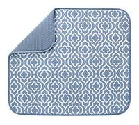 S&T INC. Dish Drying Mat for Kitchen, Absorbent, Reversible Microfiber Dish Mat, 16 Inch x 18 Inch, Slate Trellis