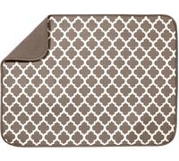S&T INC. Dish Drying Mats, Taupe Trellis