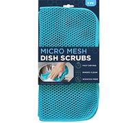 S&T INC. Mesh Dish Scrubber, Kitchen Dish Cloths for Washing Dishes, Blue, 11.5 Inches x 11.5 Inches, 3 Pack