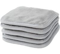 S&T INC. Reusable Makeup Remover Wipes, Microfiber Face Cloths for Washing Makeup and Oil from Skin, Travel Essentials, Grey, 5 Inch x 5 Inch, 5 Pack