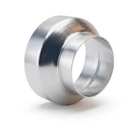 S T Some Things Aluminium Duct Reducer 110mm to 130mm, Lightweight Ventilation Adapter for HVAC Systems, Extractor Fans, Bathroom, Kitchen Ventilation, Silver