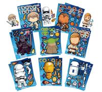 S-Tar Stickers Wars for Boys Girls- 16 Sheet Art Craft Make a Face DIY Stickers for Kids Make Your Own Personalized Sticker for Birthday Party Supplies Favors Bag Gift Pinata Fillers Lucky Dip Prizes