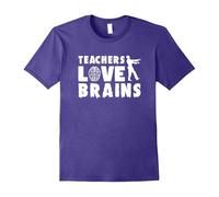 (S) Teachers Love Brains | Zombie Teacher Halloween T-Shirt-Father's Day