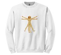 (S) The Vitruvian Man Leonardo Da Vinci Mens White Sweat Sweater Jumper Sweatshirt