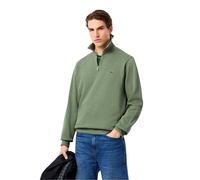 (S, Thyme Green) Lacoste Mens Cotton Blend Quarter Zip Sweatshirt