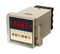 -S Timer Switch Controller 12V 24V Digital Display Delay Relay | Compact 48mm panel size with adjustable timing range from 0.1 seconds to 99 hours
