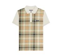 (S, Tofu) Lambretta Mens Classic Checked Polo Shirt