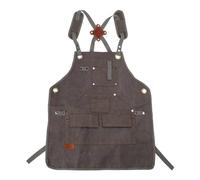 S-TROUBLE Children Durable Goods Heavy Duty Waxed Unisex Work Apron with Tool Pockets Cross-Back Straps Adjustable For Woodworking Painting