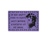 S-TROUBLE Prince Doormat If You Didn't Come to Party Don't Bother Knocking On My Door Letters Printed Retro Purple Front Door Mat Home Party Decor