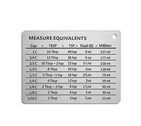 S-TROUBLE Professional Measurement Conversion Chart Refrigerator Magnet in 18/8 Stainless Steel, Conversions For Cups, Tablespoons, Teaspoons, Fluid Oz and Milliliters
