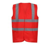 (S, True Red) Regatta Unisex Adult Pro Identity Hi-Vis Vest