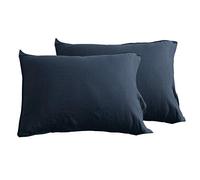 S VICTORY SYMBOL 100% Organic Linen Pillowcases 1 Pair 20"x30" Standard（Queen） Size,French Natural Washed Linen Pillowcase,Solid Color(Navy)