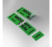 S-Void | Security Multi-Seals | No-Residue | Tamper-Evident Labels | 2-Part Numbered | 100 (Green)