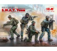 S.W.A.T. Swat Team (4 Figures) 1:24 Plastic Model Kit ICM