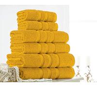 S W Design Luxury Egyptian Cotton 4 Or 2 Pack of Soft 600Gsm Zero Twist Towel Absorbent Towels Set (Ochre Mustard, Bath Sheets Pack of 2)