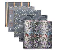 S&W SHLAX&WING 5 Pack Men's Pocket Squares Set 12.6" Formal Handkerchiefs for Suits Weddings Tuxedos Assorted Colors Patterns No.21
