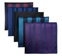 S&W SHLAX&WING 5 Pack Men's Pocket Squares Set 12.6" Formal Handkerchiefs for Suits Weddings Tuxedos Assorted Colors Patterns No.25