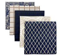S&W SHLAX&WING 5 Pack Men's Pocket Squares Set 12.6" Formal Handkerchiefs for Suits Weddings Tuxedos Assorted Colors Patterns No.10