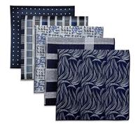 S&W SHLAX&WING 5 Pack Men's Pocket Squares Set 12.6" Formal Handkerchiefs for Suits Weddings Tuxedos Assorted Colors Patterns No.40