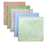 S&W SHLAX&WING 5 Pack Men's Pocket Squares Set 12.6" Formal Handkerchiefs for Suits Weddings Tuxedos Assorted Colors Patterns No.37