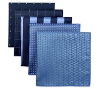 S&W SHLAX&WING 5 Pack Men's Pocket Squares Set 12.6" Formal Handkerchiefs for Suits Weddings Tuxedos Assorted Colors Patterns No.9