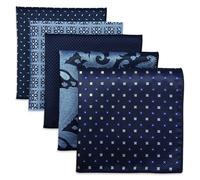 S&W SHLAX&WING 5 Pack Men's Pocket Squares Set 12.6" Formal Handkerchiefs for Suits Weddings Tuxedos Assorted Colors Patterns No.28