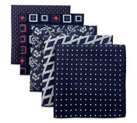 S&W SHLAX&WING 5 Pack Men's Pocket Squares Set 12.6" Formal Handkerchiefs for Suits Weddings Tuxedos Assorted Colors Patterns No.12