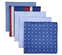 S&W SHLAX&WING 5 Pack Men's Pocket Squares Set 12.6" Formal Handkerchiefs for Suits Weddings Tuxedos Assorted Colors Patterns No.44