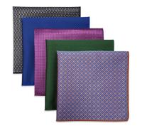 S&W SHLAX&WING 5 Pack Men's Pocket Squares Set 12.6" Formal Handkerchiefs for Suits Weddings Tuxedos Assorted Colors Patterns No.41