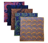 S&W SHLAX&WING 5 Pack Men's Pocket Squares Set 12.6" Formal Handkerchiefs for Suits Weddings Tuxedos Assorted Colors Patterns No.23