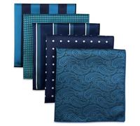 S&W SHLAX&WING 5 Pack Men's Pocket Squares Set 12.6" Formal Handkerchiefs for Suits Weddings Tuxedos Assorted Colors Patterns No.13