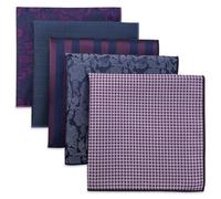 S&W SHLAX&WING 5 Pack Men's Pocket Squares Set 12.6" Formal Handkerchiefs for Suits Weddings Tuxedos Assorted Colors Patterns No.20
