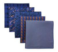 S&W SHLAX&WING 5 Pack Men's Pocket Squares Set 12.6" Formal Handkerchiefs for Suits Weddings Tuxedos Assorted Colors Patterns No.15