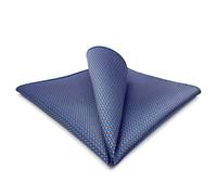 S&W SHLAX&WING Blue Orange Pocket Square for Men Geometric Patterned Elegant Business Formal