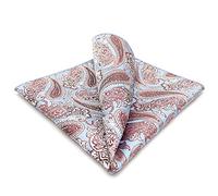 S&W SHLAX&WING Design Paisley Pocket Square for Men Blue Red Party