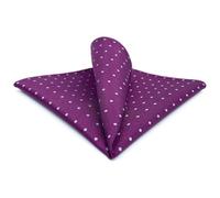 S&W SHLAX&WING Dotty Pocket Square for Men Dark Magenta Purple Plum White Dots Handkerchief