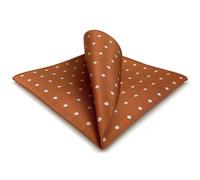 S&W SHLAX&WING Dotty Pocket Square for Men Orange with Off-white Dots Business Wedding