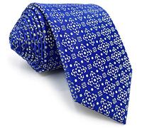 S&W SHLAX&WING Men's Neckties Floral Blue Azure with Light Yellow Tie Classic Size 57.5"×3.15"