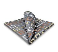S&W SHLAX&WING Mens Pocket Square Grey with Red Yellow Checkers for Suit Jacket