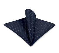 S&W SHLAX&WING Mens Pocket Square Navy Blue Floral Suit Hanky Formal Wear Accessory Elegant 12.6"