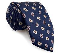 S&W SHLAX&WING Mens Tie Formal Necktie Paisley Dark Space Blue Woven Extra Long 63"