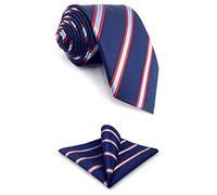S&W SHLAX&WING Mens Tie Set Long Necktie with Pocket Square Combo Big and Tall