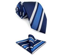 S&W SHLAX&WING Mens Tie Set Long Necktie with Pocket Square Combo Big and Tall