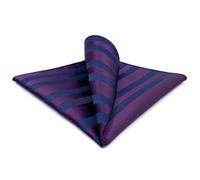 S&W SHLAX&WING Navy Blue Grape Purple Pocket Square for Men Stripes Striped Handkerchief Silky Touch