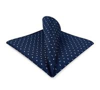 S&W SHLAX&WING Navy Blue Pocket Square for Men Paisley for Suit Jacket Wedding Formal Party Large