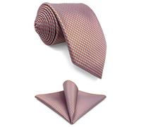 S&W SHLAX&WING Necktie and Pocket Square Set for Men Orange Powder Blue Patterned for Suit Jacket Tie Set Medium 57.5"