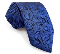 S&W SHLAX&WING Neckties for Men Black Navy Blue Patterned Geometric Tie Big and Tall Woven Extra Long 63"